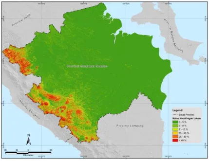 Figure 3.2. Distribution of Slope of Sumatera Selatan Province 