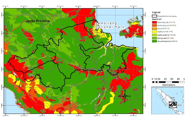 Figure 2 Soil pH map based on RePPProt indicating spatial resolution and granularity of the classification.