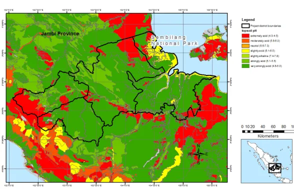 Figure 2 Soil pH map based on RePPProt indicating spatial resolution and granularity of the classification.