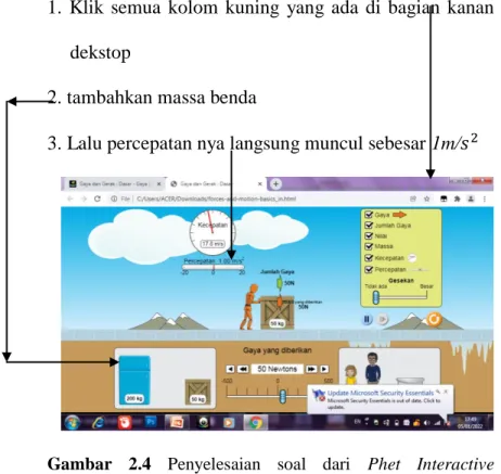 Gambar  2.4  Penyelesaian  soal  dari  Phet  Interactive  Simulations. 