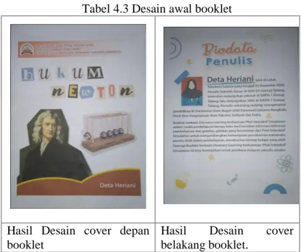 Tabel 4.3 Desain awal booklet 