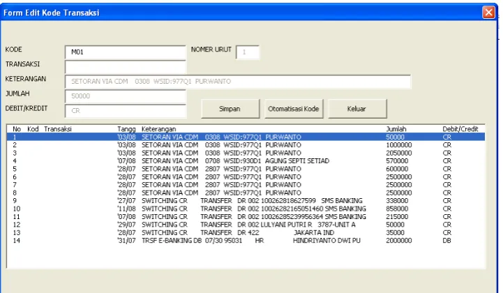 Gambar 11. Form Edit Kode Transaksi 