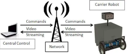 Fig. 1 The Carrier Robot and the central control of Carrier Robot