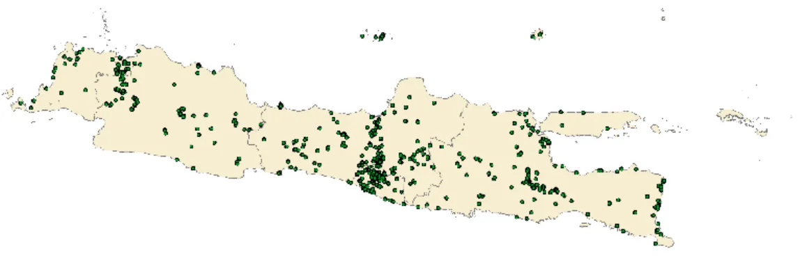 Figure 1.Distribution of Birdwatcher which are Recorded from Burungnesia between July 2016 to March 2017 in Java Island 