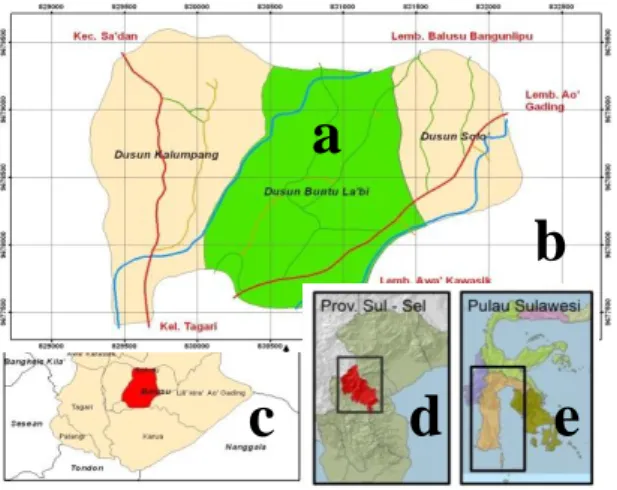 Figure 1. Study Area of Buntula’bi Sub-village   Description: 