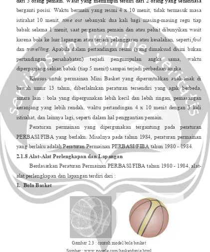 Gambar 2.3 : contoh model bola basket 