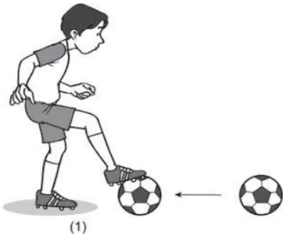 Gambar 2.7. Menghentikan bola dengan telapak kaki. 