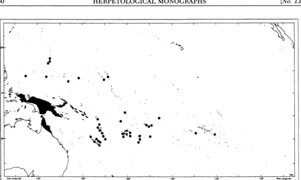 FIG. 10.-The  distribution  of  the  Nactus  pelagicus  species  group  (after  Bauer,  1994)