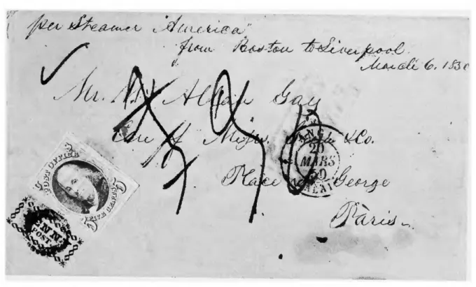 FIGURE 21.—COVER, from Boston to Paris, 1850. {Arthur E. Beane, Jr., collection) 