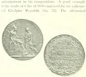 Fig. ID. — It.ai lA.N Rkithmc, pattern scudo of 5 lire, year 2 [1803] 23