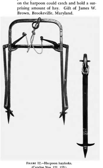 FIGURE 12.—Harpoon hayforks. 