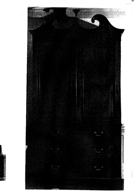 Figure Nine -- Linen Press, Arched Pediment, Mahogany, Virginia,  Ca. 