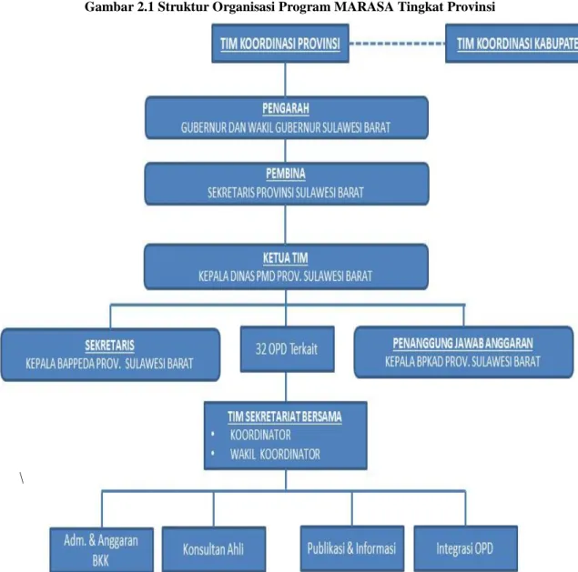 Gambar 2.1 Struktur Organisasi Program MARASA Tingkat Provinsi  
