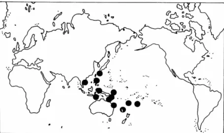 FIGURE 8.—Halodule pinifolia: top, world distribution; bottom, Philippine distribution