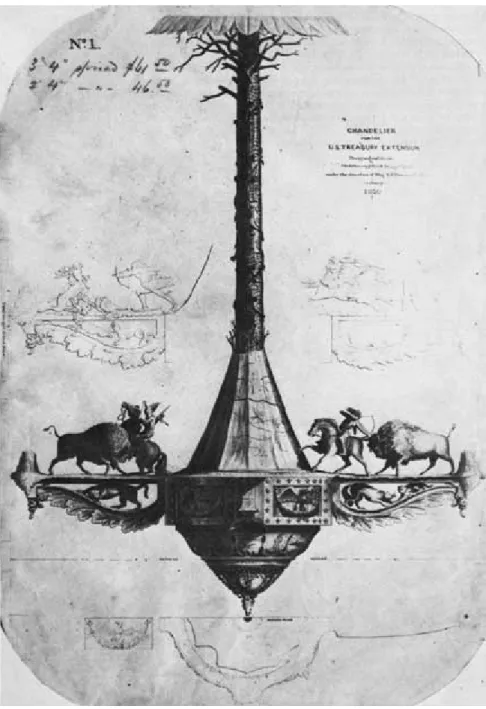 Figure 5.    Joseph Goldsborough Bruff, Cornelius and Baker Eagle Bracket in the  Treasury Building, 1859