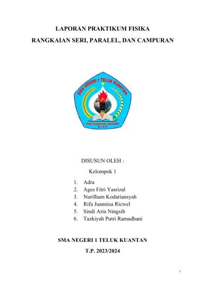 Laporan Praktikum Fisika Rangkaian Seri Paralel Dan Campuran