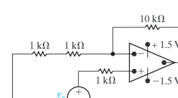 Figure 5.14  The noninverting amplifier design of Example 5.3.