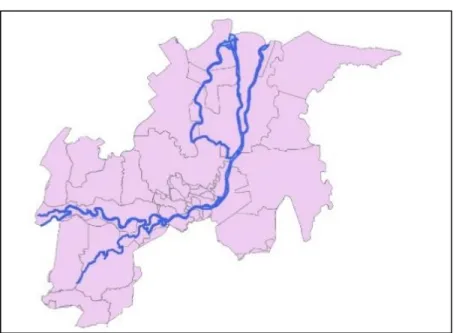 Gambar 1. Wilayah DAS Sungai Musi  3.1.3  Geometri Saluran Sungai Musi 
