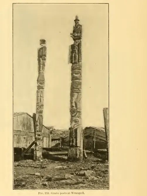 Fig. 110. Grave poFts nt Wrangell.