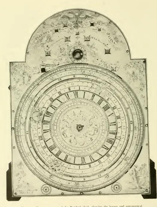 Figure i —The dial plate of the Borghesi clock, showing the horary and astronomical indications which are automatically presented.