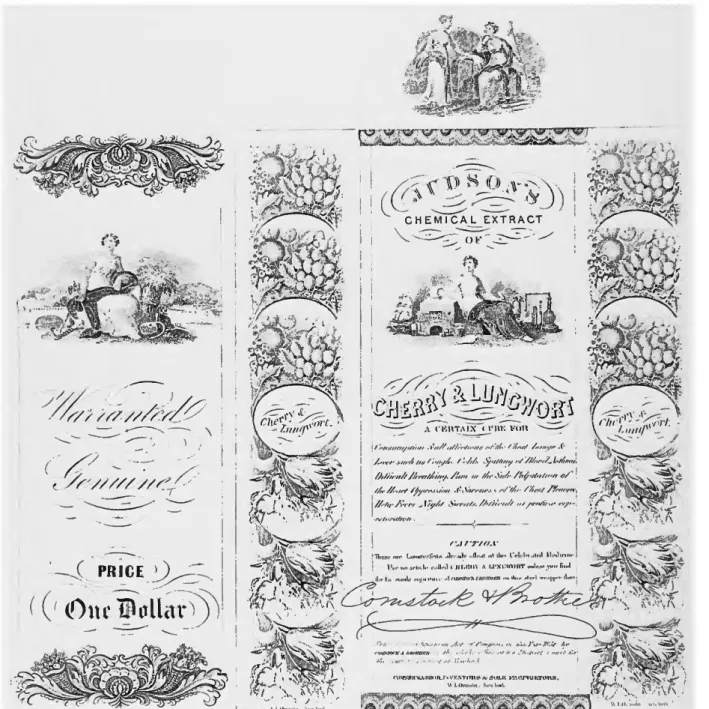 FIGURE 3.—Original wrapper for Judson's Chemical Extract of  Cherry and Lungwort, printed about 1855