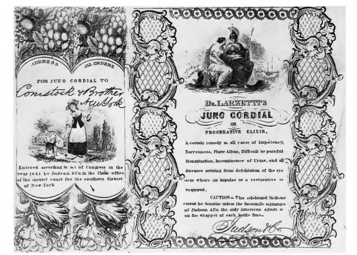 FIGURE 4.—Label for Dr. Larzetti's Juno Cordial, 1844. 