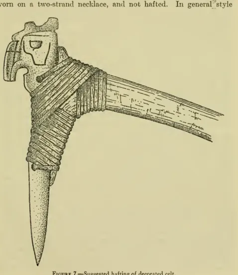 Figure 7. — Suggested hafting of decorated celt.