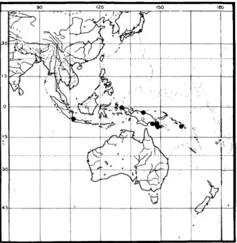 FIGURE 47.—Distribution map for Hecamede (Hecamede) planifrons.