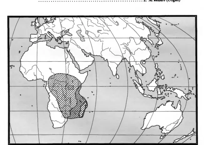 FIGURE 2.—Distribution map for Afrolimna (stippled).