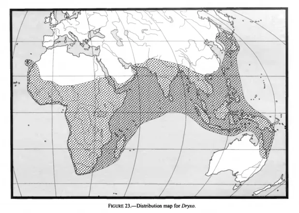 FIGURE 23.—Distribution map for Dryxo.