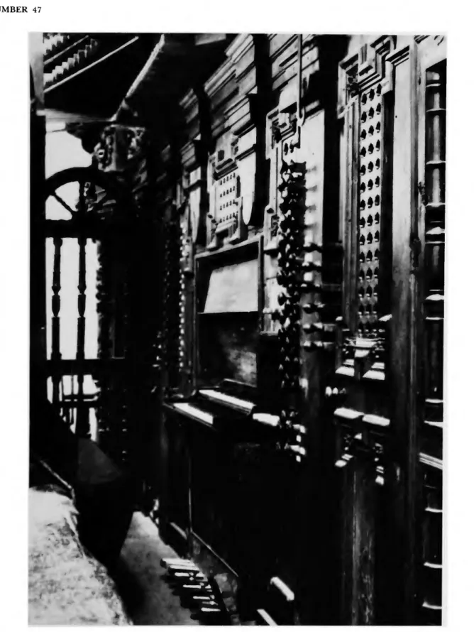 FIGURE 5.—Gospel organ, keyboards and stop knobs during the restoration of 1975-1978. 
