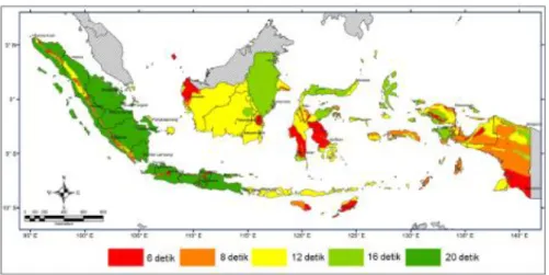 Gambar 6. Peta transisi periode panjang, TL wilayah Indonesia 