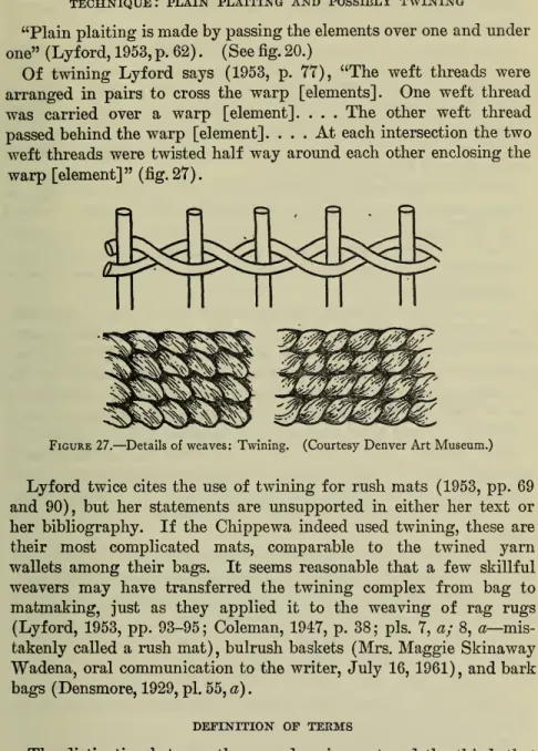 Figure 27. — Details of weaves: Twining. (Courtesy Denver Art Museum.)