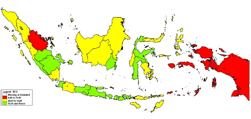 Figure 2.  Immunization Coverage Map, 2009  