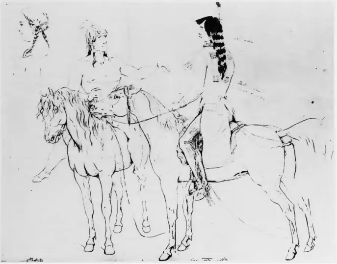 FIGURE 8.—Indian wearing &#34;Chiefs coat&#34; as drawn by Rudolph Friederich Kurz at Fort Union,  North Dakota, about 1851