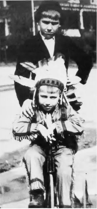FIGURE 4.—^Jack's interest in Indians is already apparent in  this childhood picture of him and his brother