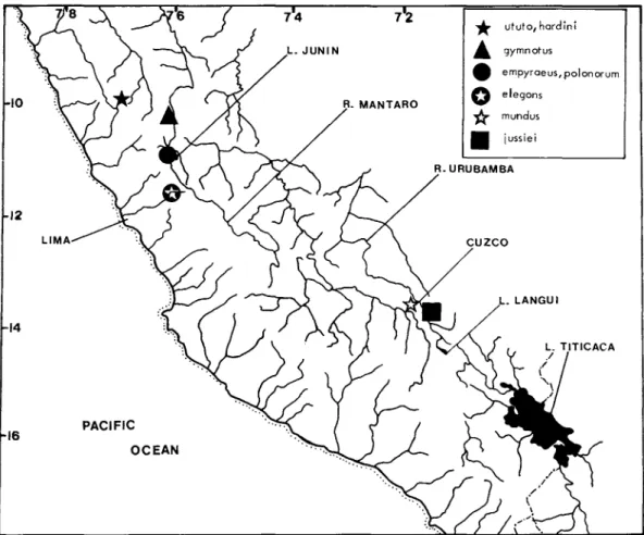 FIG.  24.   Type localities north of the Titicaca Basin. 