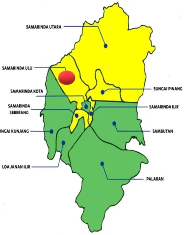Gambar 3. 1 Peta Wilayah Kota Samarinda  3.2 Jenis Penelitian  