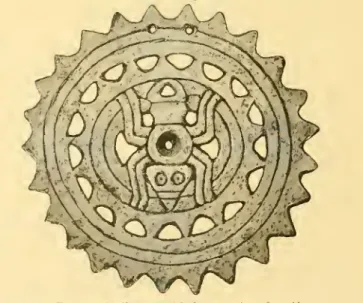 Fig. 141. — Shell gorget with the engraving of a spider.