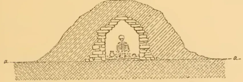 Fig. 8. — Section of mound showing stone vault (Town).