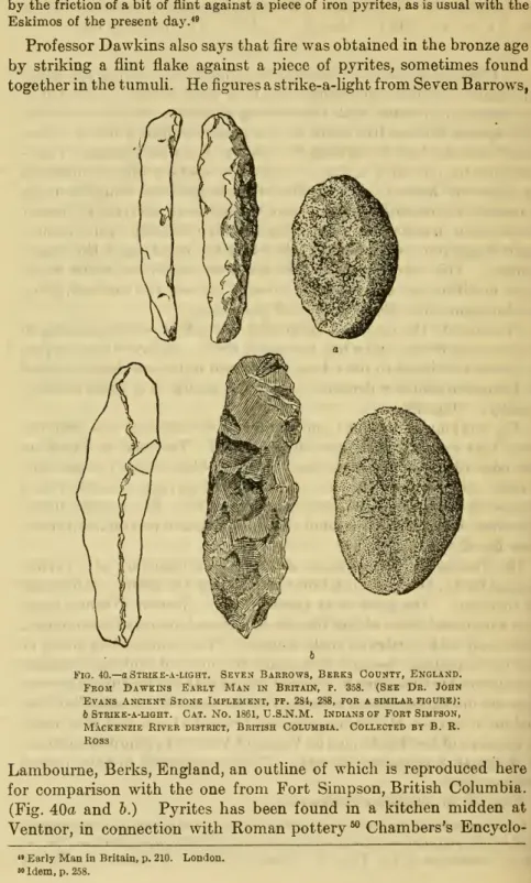 Fig. 40.— a Strike-a-light. Seven Barrows, Berks Countt, England.