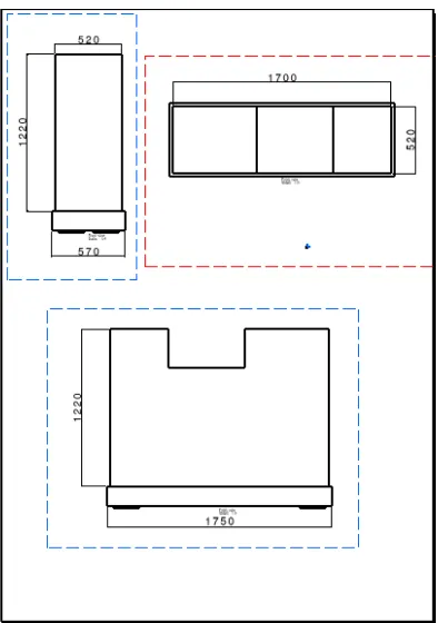 Gambar 8. Tampilan 2D Mesin Bubut yang sudah ditambahkan dudukan mesin 