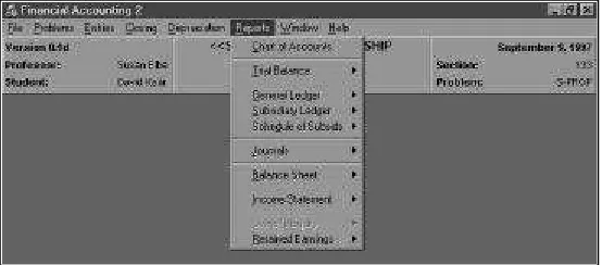 Figure 10:  Report Menu 
