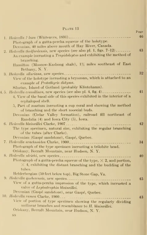 2. Hederella thedfordensis, new species (see also pi. 1, figs. 7-12) 43 An example incrusting a Tropidoleptus and exhibiting the method of