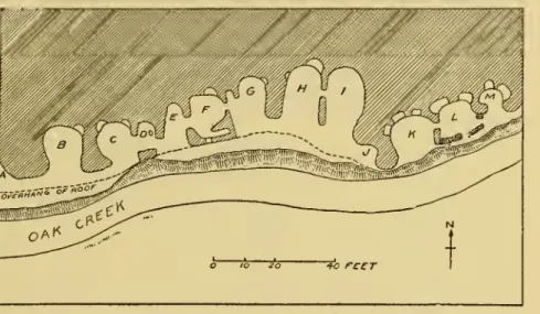 Fig. 50. Ground plan of cave rooms on Oak Creek (western end and middle).