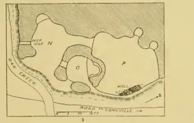 Fig. 57. Ground plan of cave rooms on Oak Creek (eastern end).