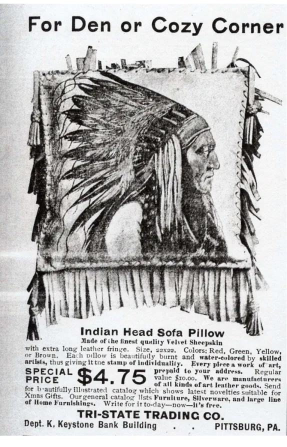 Fig. 5 Advertisement, Indian Head Sofa Pillow from Tri-State Trading Co.,   Pittsburg, PA, 1904 