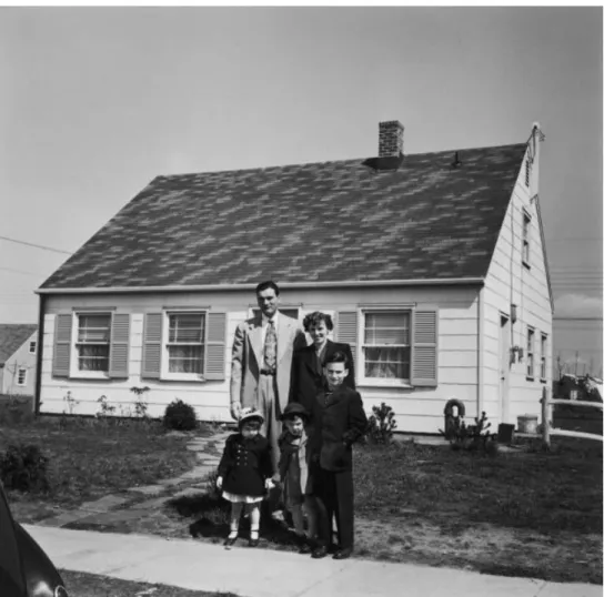 Figure 1. Levittown Cape Cod style house, 1948.  http://tigger.uic.edu/~pbhales/Levittown/building.html,  accessed 2/5/2012