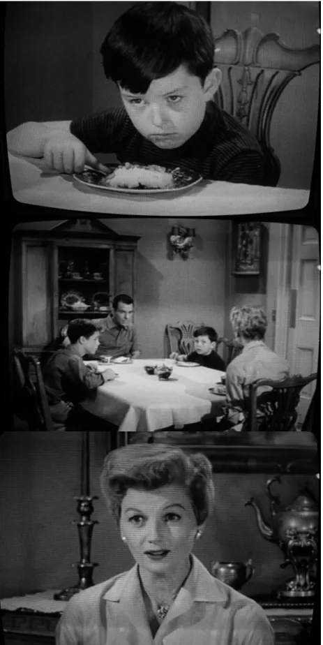 Figure 28. Stills from Leave It to Beaver, season 1, 1957. Dining room at 485 Mapleton Dr