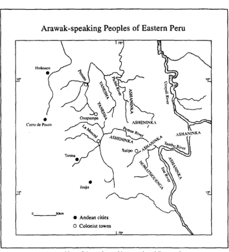 Figure I: Map of Arawak-speaking peoples of Eastern Peru. 